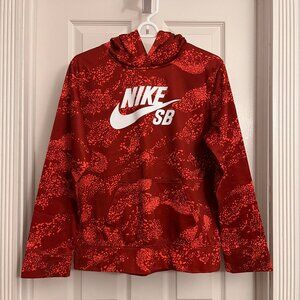 Nike (21" across) athletic long-sleeve hoody, red-burgundy colors